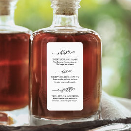 Etiqueta Script Homemade Vanilla Extract Instructions Label