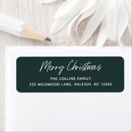 Etiqueta Script Letting Merry Christmas Return Address