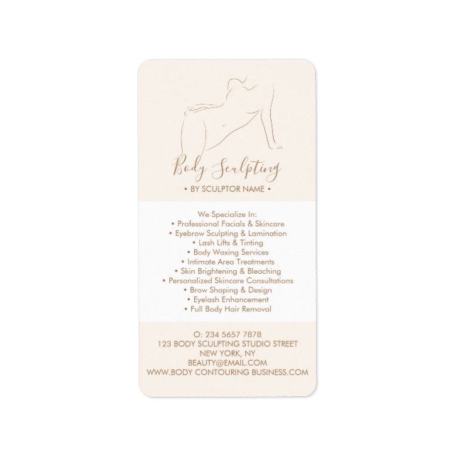 Etiqueta Sculpting Elegant Massage Body Contouring Brochure (Frente)