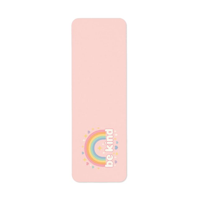 Etiqueta Sé Amable – Positividad Pastel Arcoíris (Frente)