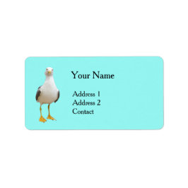 Etiqueta Seagull Bird on Turquoise