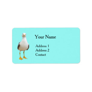 Etiqueta Seagull Bird on Turquoise