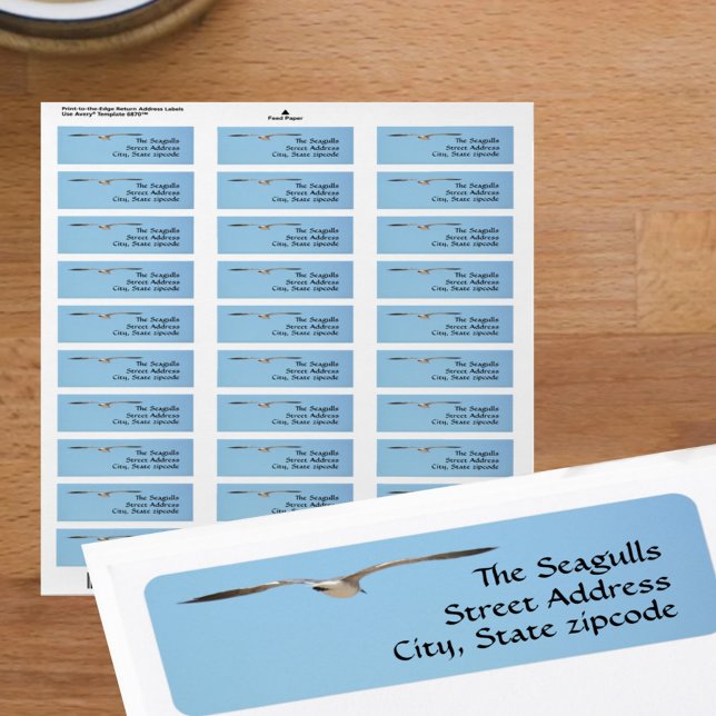 Etiqueta Seagull Silhouette Flying Sky Blue (Subido por el creador)