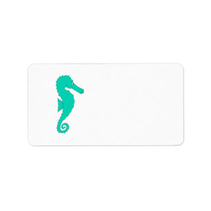 Etiqueta Seahorse verde azulado