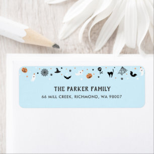 Etiqueta Seamos espeluznantes Blue de la fiesta de cumpleañ