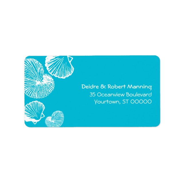 Etiqueta Seashell Beach Address Label (Frente)
