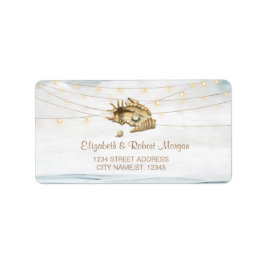 Etiqueta Seashells,Sea,String Lights Script Boda