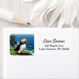 Etiqueta Seaside Puffin Illustration | Personalized