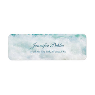 Etiqueta Seaside Waves Artwork Handwritten Script Text