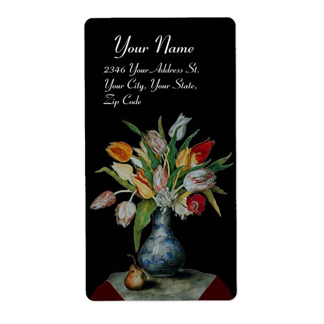 Etiqueta SEASON'S FRUITS -TULIPS black (Frente)