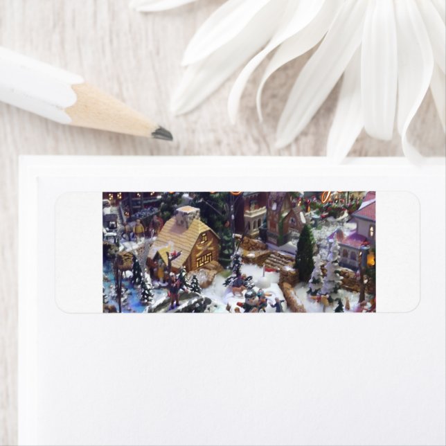 Etiqueta Seasons Greetings From our Village to Yours (In situ)