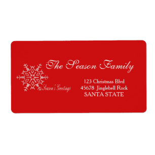 Etiqueta Season's Greetings Holiday Address Label