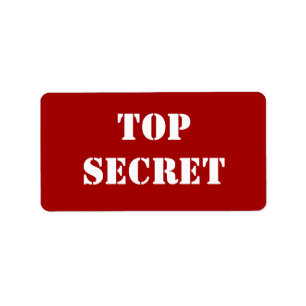 Etiqueta Secreto superior del esténcil rojo
