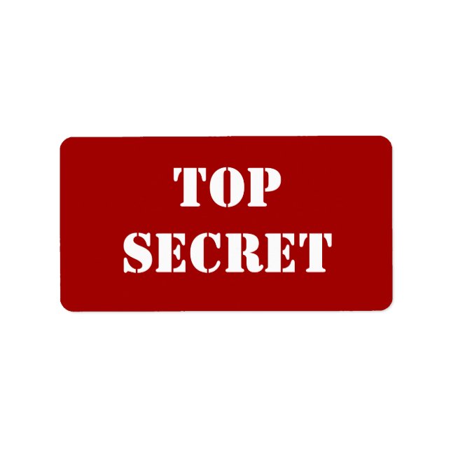 Etiqueta Secreto superior del esténcil rojo (Frente)