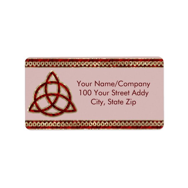 Etiqueta Seda roja triquetra (Frente)
