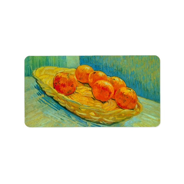 Etiqueta Seis Naranjas de Vincent van Gogh (Frente)