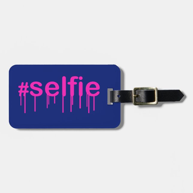 Etiqueta Selfie Drooling on blue (Frente Horizontal)