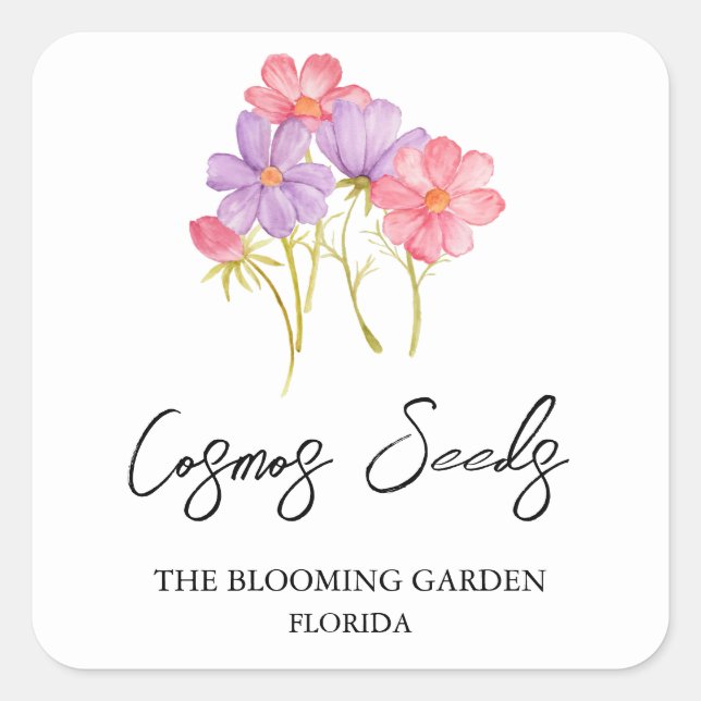 Etiqueta Semillas Cosmos (Anverso)