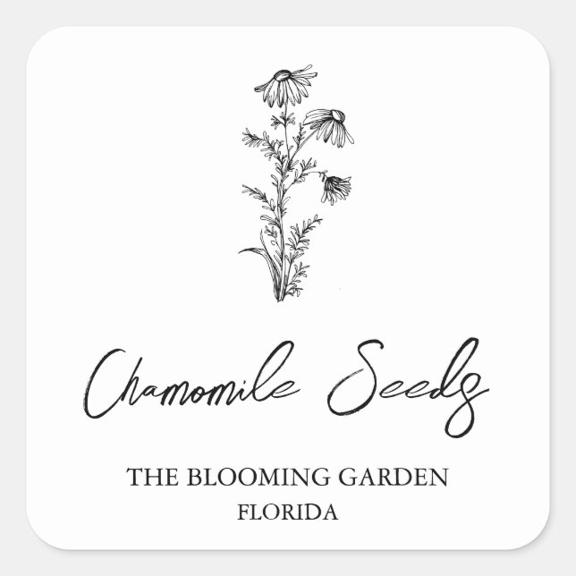 Etiqueta Semillas de Chamomile (Anverso)