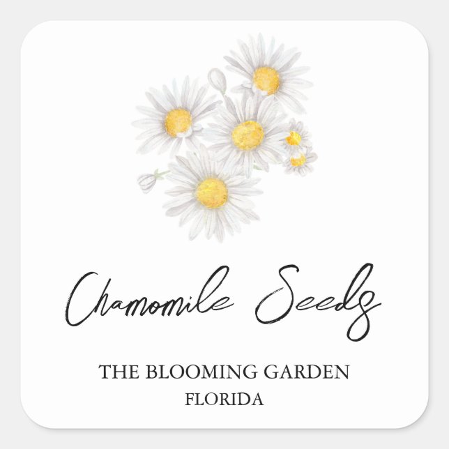Etiqueta Semillas de Chamomile (Anverso)