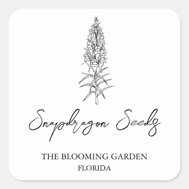 Etiqueta Semillas de Snapdragon (Anverso)