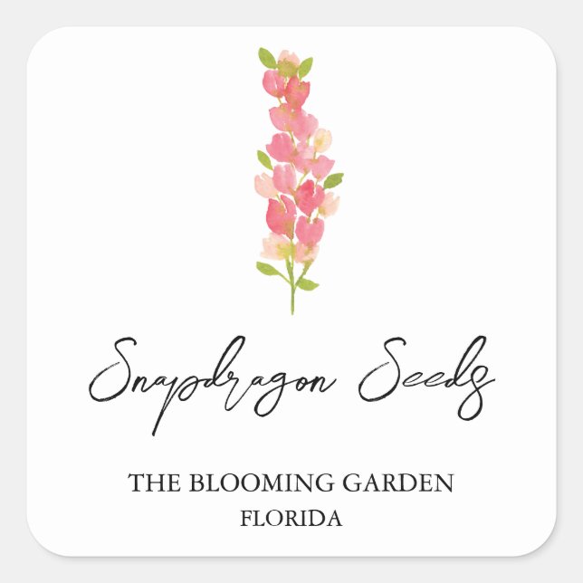 Etiqueta Semillas de Snapdragon (Anverso)