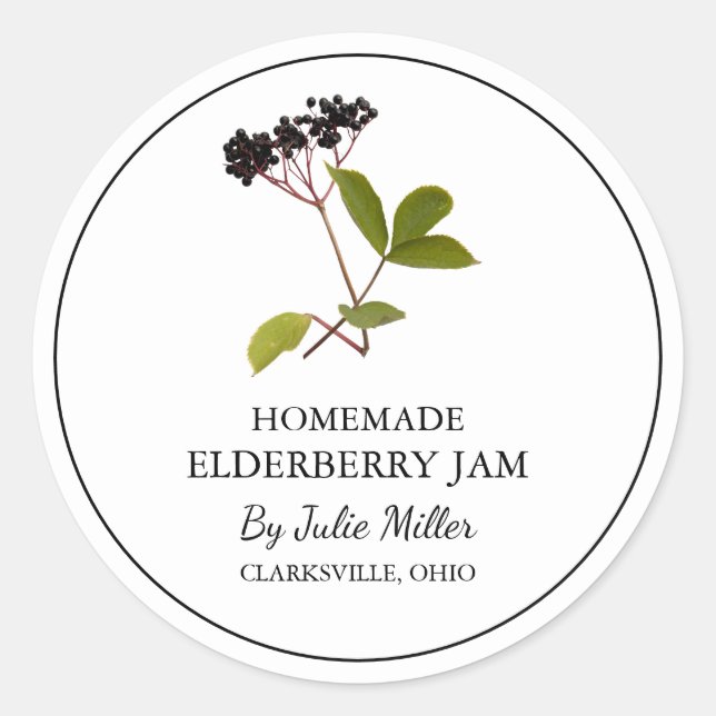 Etiqueta sencilla casera de jamba de Elderberry (Anverso)