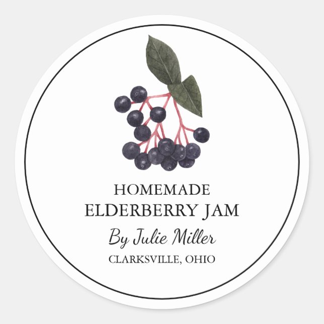 Etiqueta sencilla casera de jamba de Elderberry (Anverso)