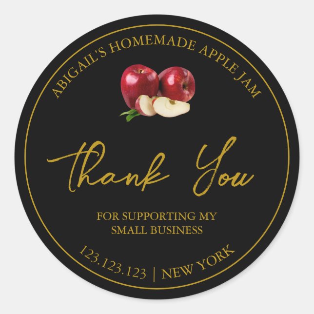 Etiqueta sencilla de Apple Jam Gracias (Anverso)