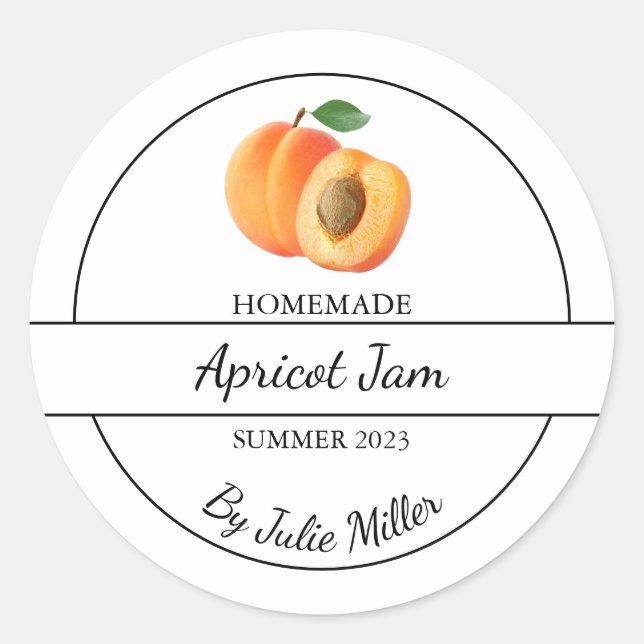 Etiqueta sencilla de Apricot Jam (Anverso)