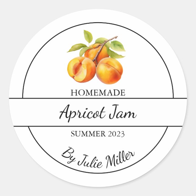 Etiqueta sencilla de Apricot Jam (Anverso)