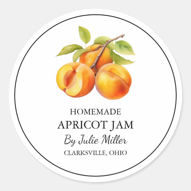 Etiqueta sencilla de Apricot Jam (Anverso)