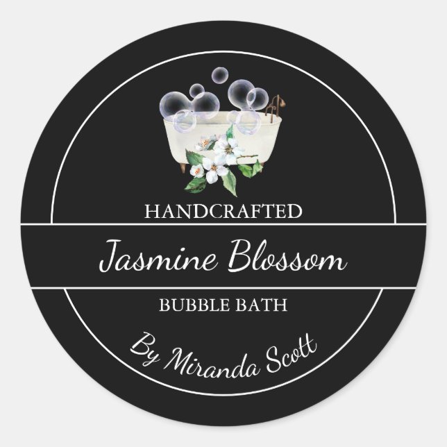 Etiqueta sencilla de baño de burbujas de jazmín ca (Anverso)