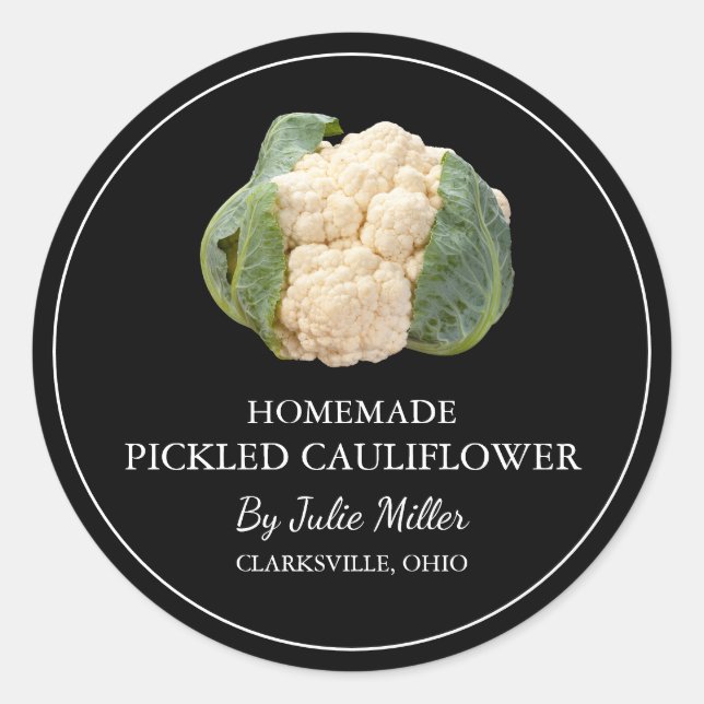 Etiqueta sencilla de coliflor de pollo casero (Anverso)