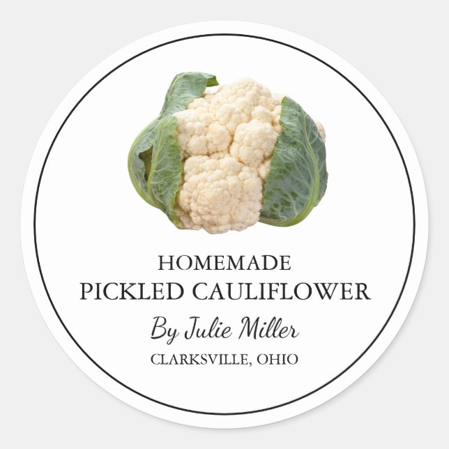 Etiqueta sencilla de coliflor de pollo casero (Anverso)