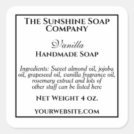 Etiqueta sencilla de cosmética de jabón blanco y n