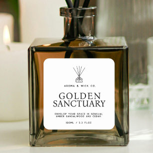 Etiqueta sencilla de difusor de color blanco y neg