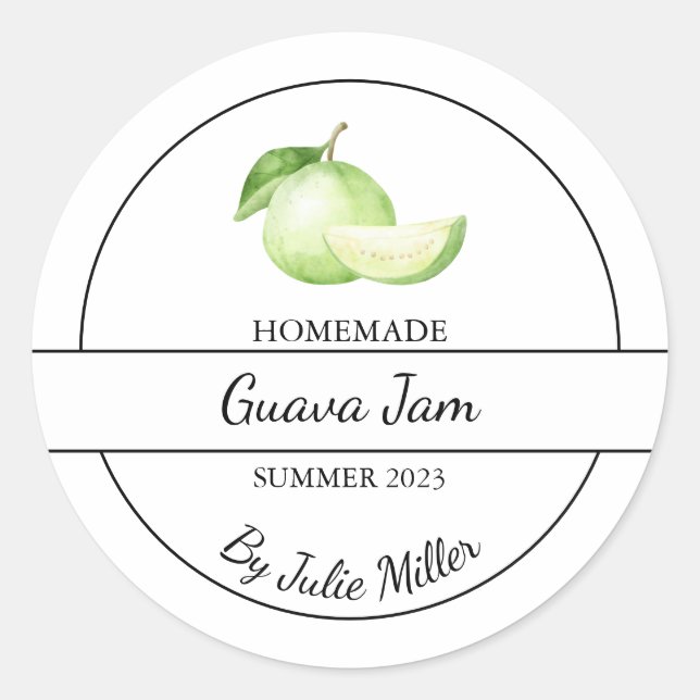 Etiqueta sencilla de guayaba casera (Anverso)