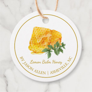 Etiqueta sencilla de honeycomb de limón con canto