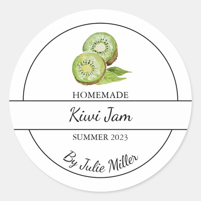 Etiqueta sencilla de jam Kiwi casera (Anverso)