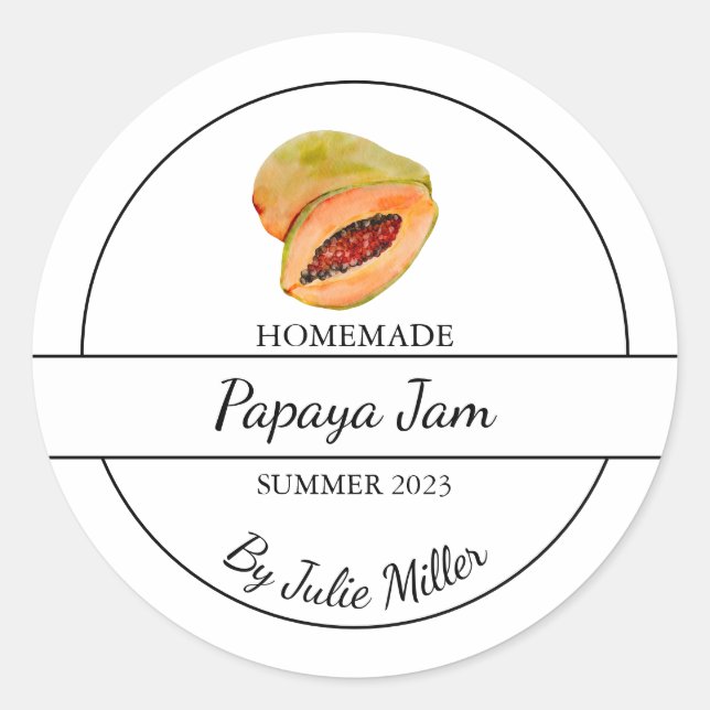 Etiqueta sencilla de jamón de papaya casera (Anverso)