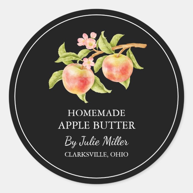 Etiqueta sencilla de manteca de manzana casera (Anverso)