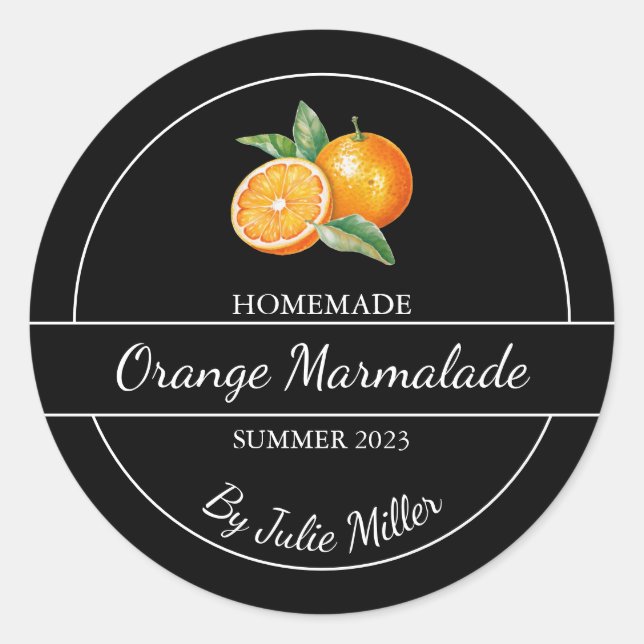 Etiqueta sencilla de marmalade de Naranja casero - (Anverso)