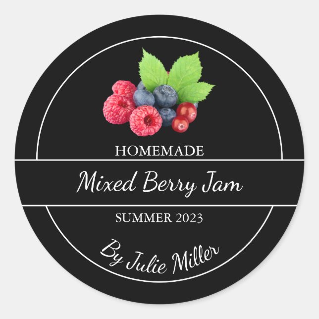 Etiqueta sencilla de mermelada de berry mixta case (Anverso)