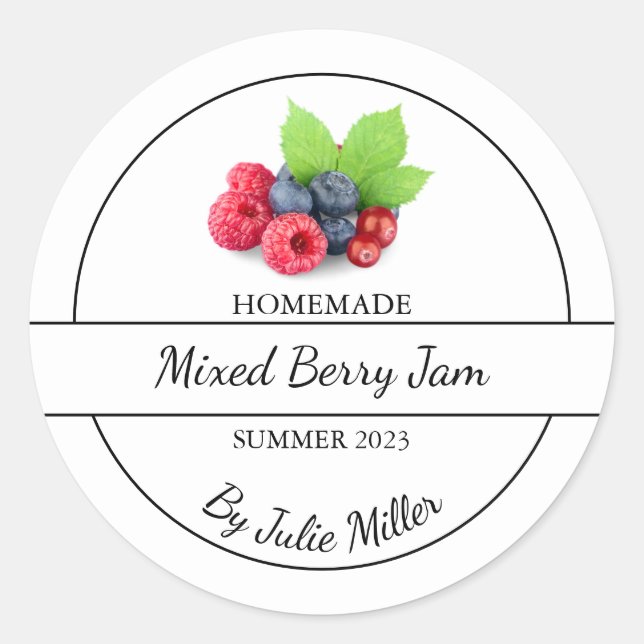 Etiqueta sencilla de mermelada de berry mixta case (Anverso)