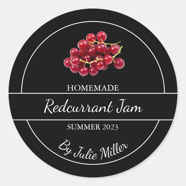 Etiqueta sencilla de mermelada Redcurrant casera (Anverso)