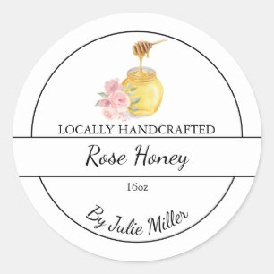 Etiqueta sencilla de miel para Rosa casero infundi