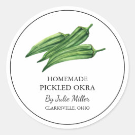 Etiqueta sencilla de Okra con rosca casera