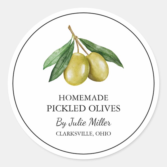 Etiqueta sencilla de oliva de ave casera (Anverso)