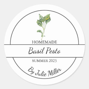 Etiqueta sencilla de pesto de base casera
